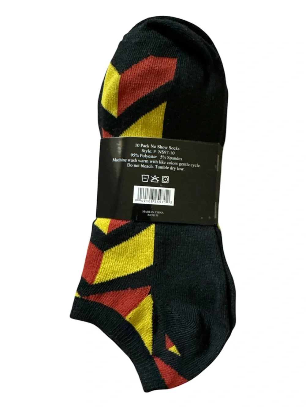 Tipitoe Womens Geo Leopard No Show Socks 10 Pack Teal Yellow Size 9-11 Shoe 6-10